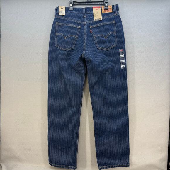Levi's Jeans Women's 29x30 (8) Dark Blue Low Pro Mid Rise Pinstripe Straight NWT - Picture 2 of 16